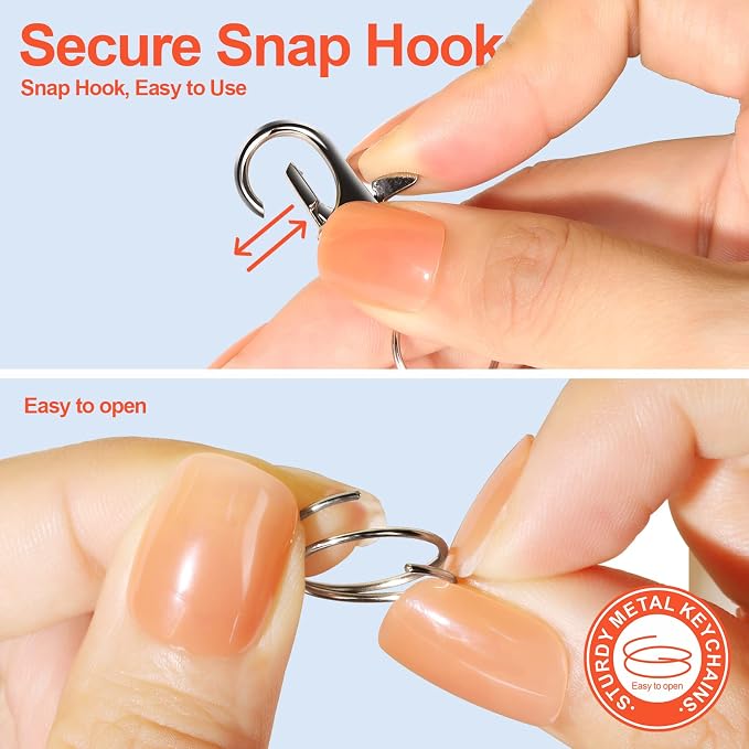 LEOBRO 70PCS Lobster Claw Clasps and Key Rings, 35PCS Keychains Clips and 35PCS Key Chain Ring, Keychain Making kit for Key Chain, Jewelry Making, Art Crafts, Silver