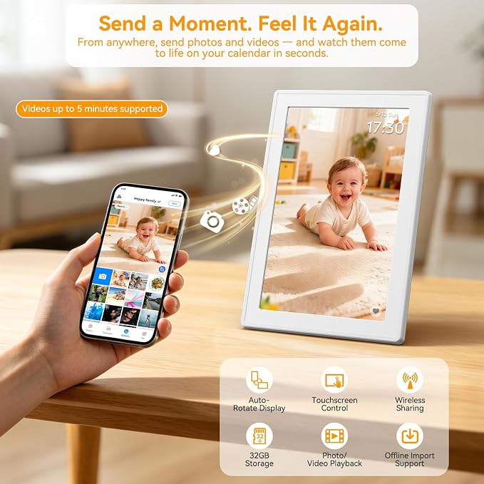Digital Calendar 10.1-inch, 3-in-1 Electronic Smart Calendar, Photo Frame & Art Gallery WiFi Personal Planner No Subscription Meal Planner Lists & Tasks Ideal Gift for Mom Dad Family Friends