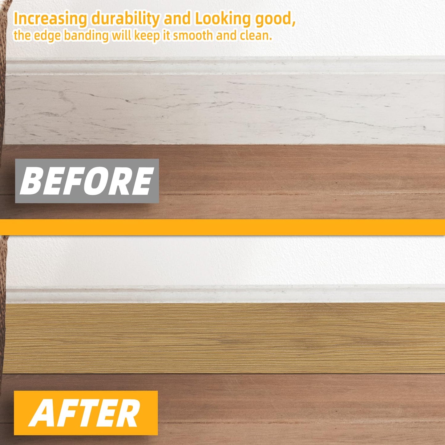 GSCIT Club Wood Grain Repair Tape, 2.4 inch X 100ft Self Adhesive Oak Grain Repair Patch for Tables, Chairs, Baseboards, Doors, Windows, Floors, Handicraft DIY.