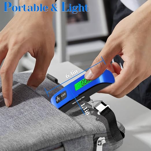 Luggage Scale, 110lb Luggage Weight Scale with 4 Unit Switching Functions&LED Display, Luggage Scale Travel Digital for Weighing Luggage, Backpacks, Packages and Markets(Blue)