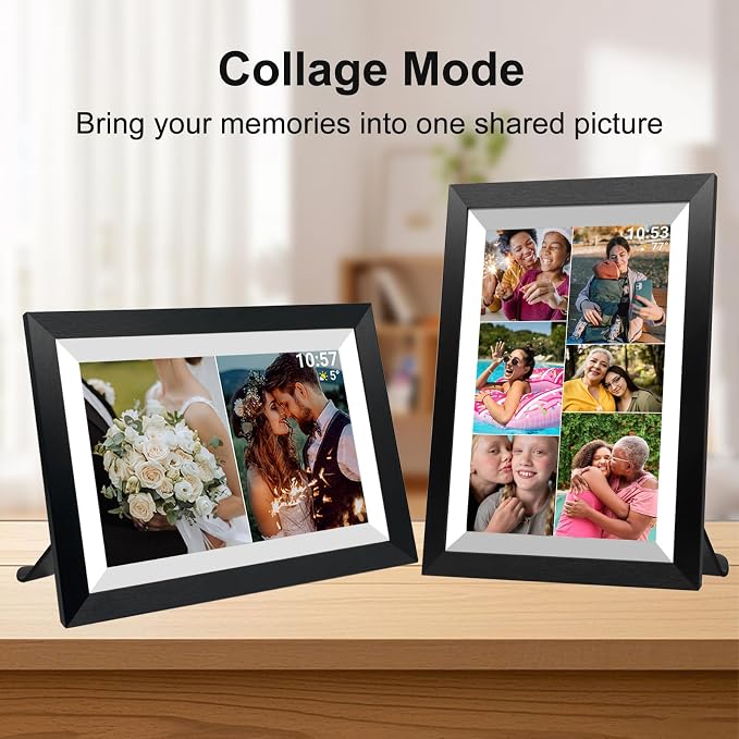 FRAMEO 10.1 Inch Smart WiFi Digital Photo Frame 1280x800 IPS LCD Touch Screen, Auto-Rotate Portrait and Landscape, Share Moments Instantly via Frameo App from Anywhere