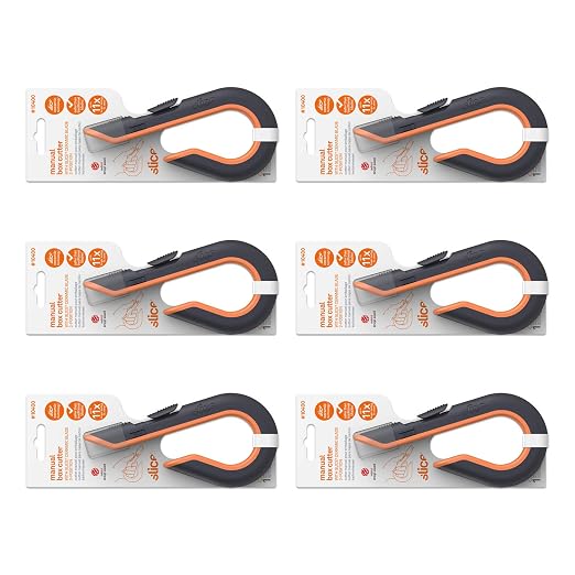 Slice 10503 Box Cutter, Retractable, Utility Knife, Finger Friendly edge, Stays Sharp up to 11x Longer Than Metal , 6 Pack