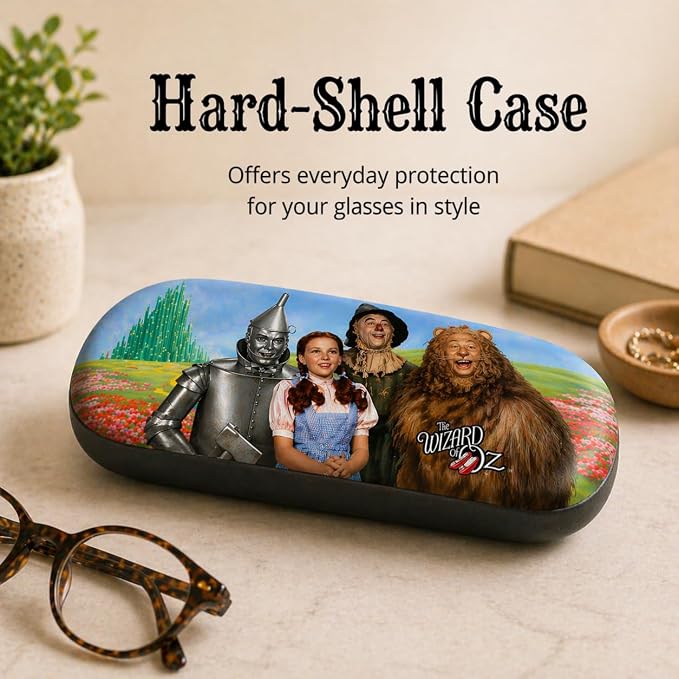 Wizard of Oz Dorothy Tinman Scarecrow Lion Emerald City eye sun glasses Eyeglass Storage Case & Cleaning cloth
