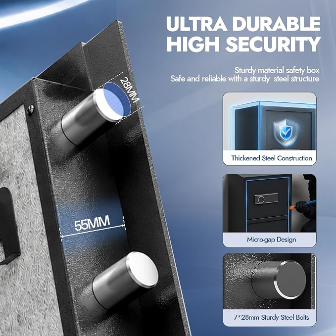 KAER 8.6 CuFt Extra Large Heavy Duty Home Safe Box with Hidden Lock Box | Dual Door, Digital Keypad, Adjustable Shelf, Anti-Theft Alarm, for Home Office Documents, Fireproof Waterproof Bag