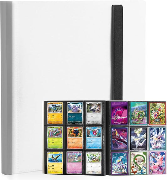 Card Binder, 9 Pocket Trading Card Album Folder,20 Pages, 360 Card Capacity Sports Card Binder, Premium Card Binders Compatible with MTG, TCG, Baseball Cards (White)