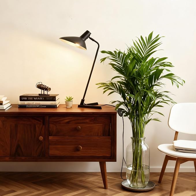 Industrial Desk Lamp Metal Modern Table Lamp 22", Adjustable Neck (4000K) with Adjustable Switch, Ideal for Office Desk Bedroom Bedside Lamps Study Room Living Room Side Table (Sand Black)
