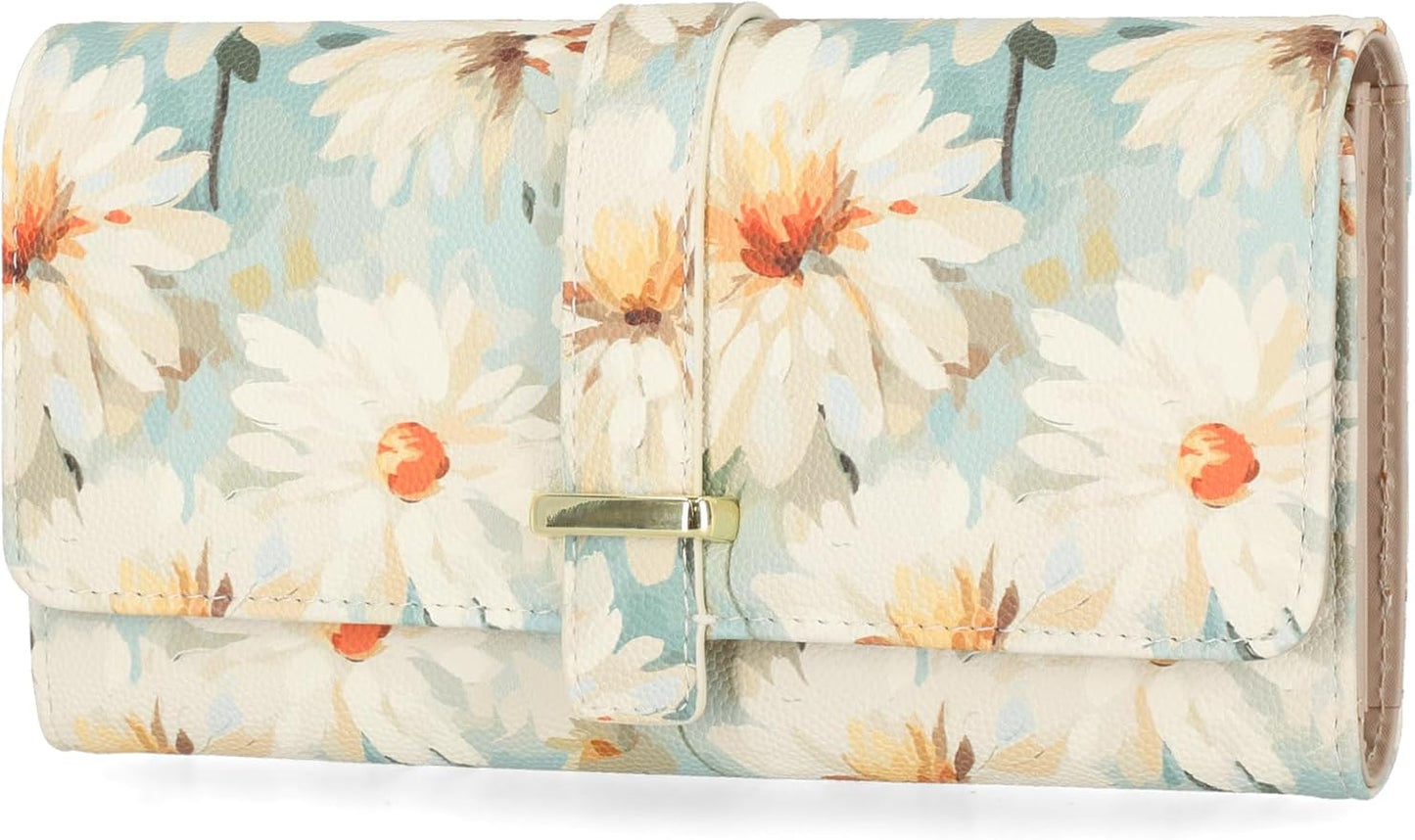 Mundi File Master Womens RFID Blocking Wallet Clutch Organizer With Change Pocket