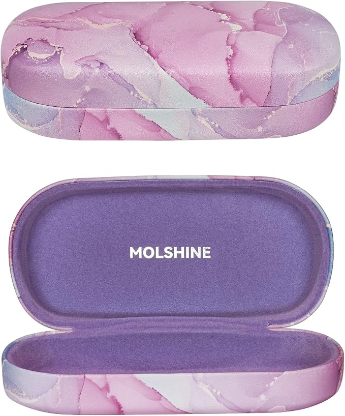 molshine Hard Shell Sunglasses Case,Classic Large Glasses Case for Women Men,Sunglass Eyeglasses