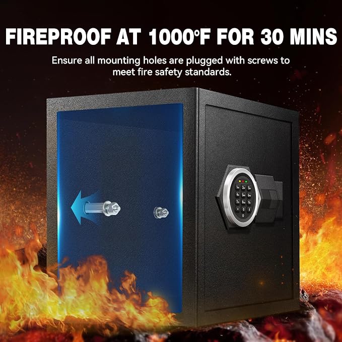 2.8 Cu Ft Large Home Safe Box, Fire Proof Safe with Type-C Port | Steel Security Box with Digital Electronic Keypad, Removable Shelf, Safety Lock Box for Office Documents Money Jewelry Gun