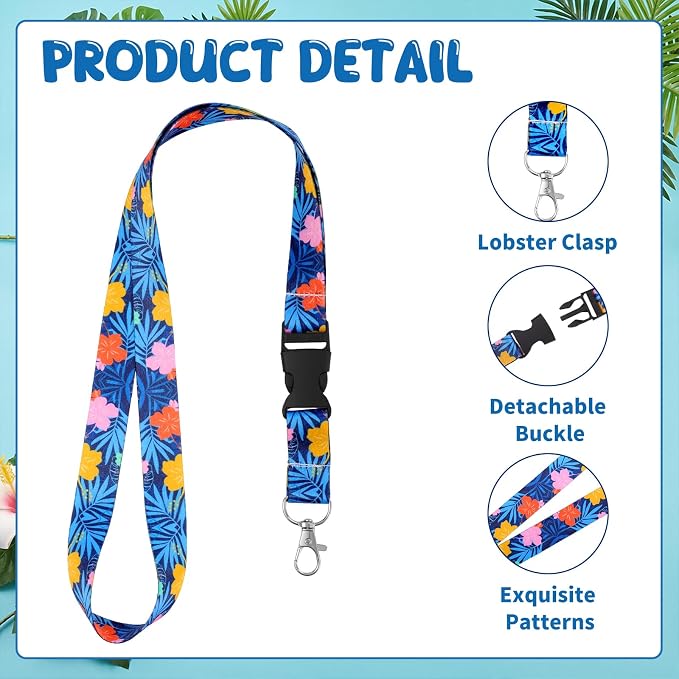 6 Pack Lanyards for Cruise Ship Cards with Waterproof ID Card Badge Holders for Royal Caribbean Cruise Essentials 2026（Tropical）