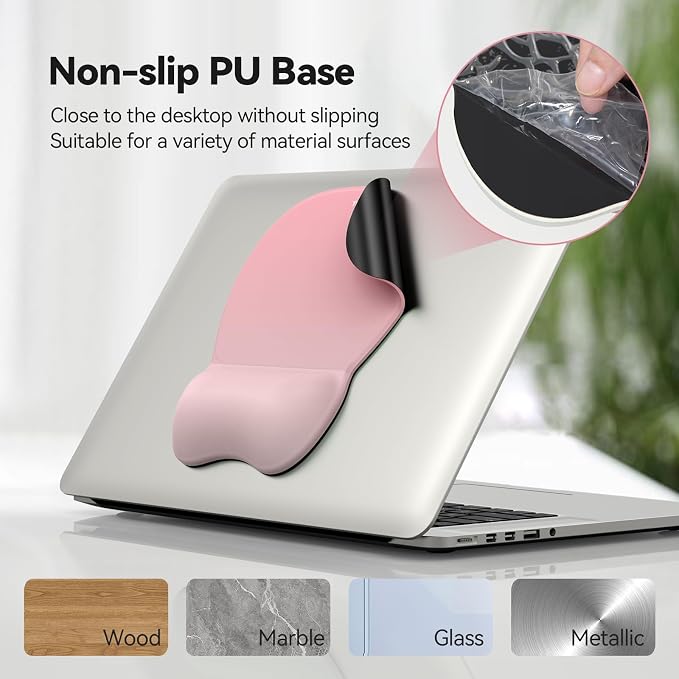 TECKNET Gel Ergonomic Mouse Pad & Keyboard Wrist Rest & Coaster | 3 in 1 Set, Pain Relief, Milk Silk Cloth, Non-Slip PU Base, Easy Typing, Memory Foam Wrist Support for Office & Home
