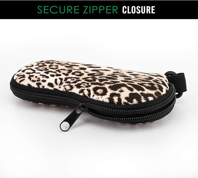 MoKo Sunglasses Soft Case Ultra Light Neoprene Zipper Eyeglass Case for Men Women