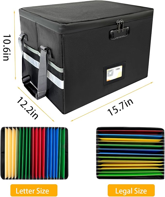 Next of Kin Box Organizer with Labels,Estate Planning Organizer Kit | Fireproof Home & Office Organization with Family Document Guide,Foldable Document Organizer for Family,Combination Lock
