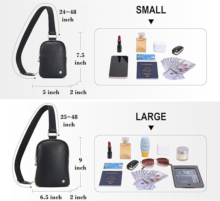 Anti Theft Crossbody Bag for Women, Small RFID Blocking Sling Purse with Zipper Lock for Travel, Vegan Leather