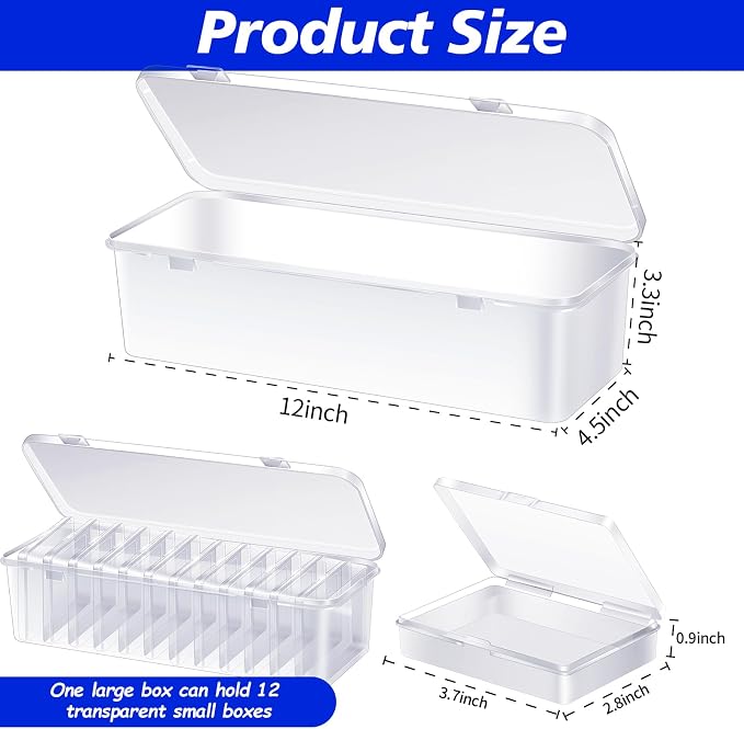 48 Pcs Playing Card Box, Clear Trading Card Storage Organizer 3.86 x 2.91 x 0.94 Inch Plastic Card Deck Case Snap Closed Holder Storage Organizer for Gaming Cards, Business Card Storage (48)