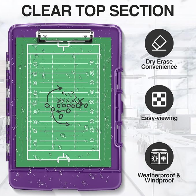 Dual Compartment, Clearview, Dry Erase, High Capacity, Real Hinge, High Capacity, Pen Holder, Coach School & Office Supplies