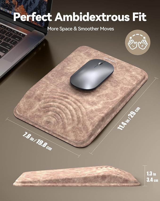 TECKNET Ergonomic Mouse Pad with Wrist Rest, Comfortable Relieves Pain | Built-in Memory Foam and Ergonomic Slope Design Relieves Carpal Tunnel Syndrome Pain, Mousepad for Office Gaming