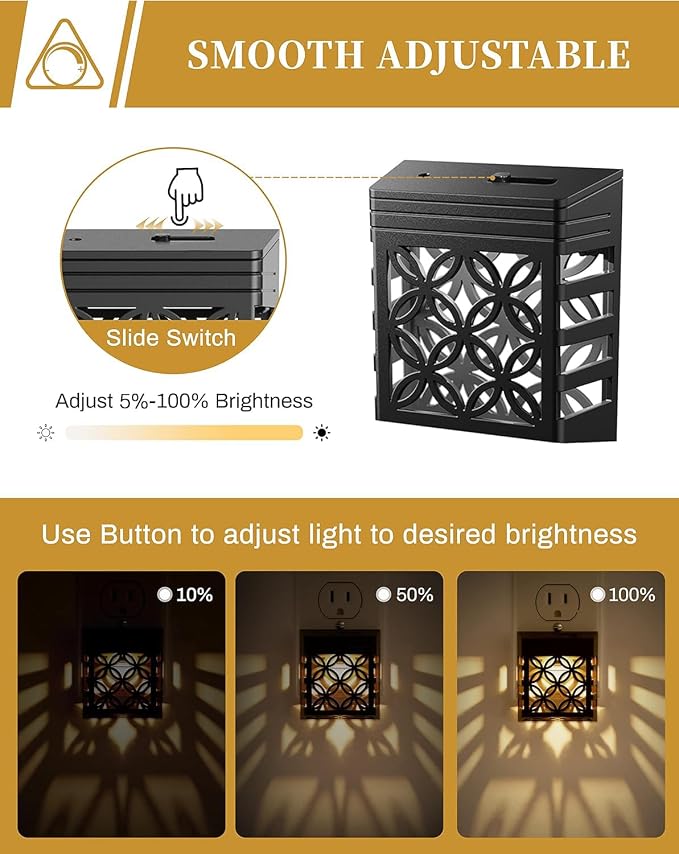 DORESshop Plug in Night Light, Night Lights Night Lights Plug Into Wall, Dusk to Dawn Sensor, Adjustable Brightness, Decorative Nightlight for Bathroom, Hallway, Stairway, Soft White 3000K, 1 Pack