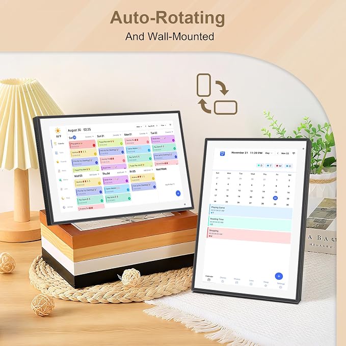 10.1 inch Digital Calendar & Chore Chart,Smart Touchscreen Interactive Display for Family Schedules, Wall & Desk Mountable, Digital Photo Frame Functon, Great for Organizing Your 2026 Calendar