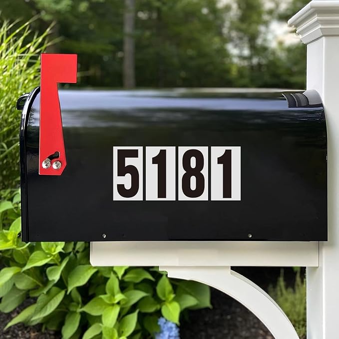 1.5 inch Self Adhesive Numbers for Mailbox, House Numbers, Reflective Mailbox Number, Trash Cans Number, for Outside, 120 PCS (Black/White)