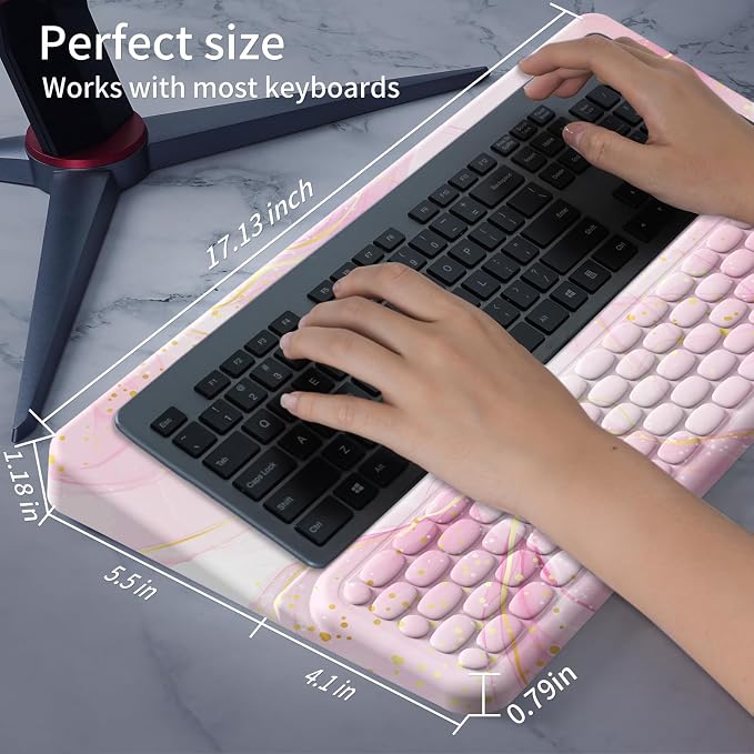 Keyboard Stand for Desktop, Keyboards Wrist Rest, Ergonomic Keyboards Holder for Easy Typing Working, Wrist pad for Keyboards with Comfortable Wrist Rest for Keyboard Pink