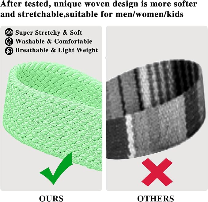 Fishent Stretchy Wristlet Keychain, Cute Key Chain, Woven Wrist Lanyard for Car Keys with 3 Keyrings and D-ring for Women Men