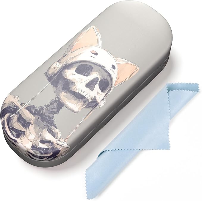 Hard Shell Leather Sunglasses Case,Classic Fashionable Cute Large Glasses Case for Women Men,Sunglass Eyeglasses