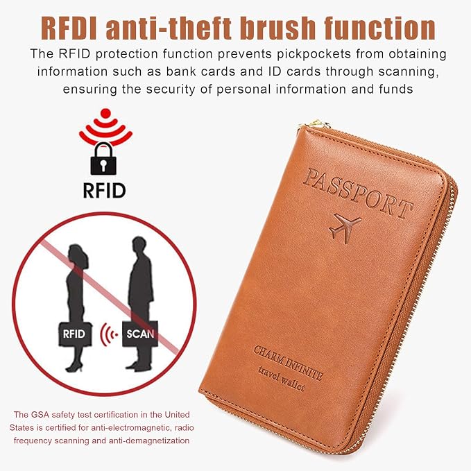 Multi-Function RFID Travel Passport Wallet with Phone Pocket - Ultimate Passport Holder for Women & Men | Holds Phones, Passports, Cash, Cards & Boarding Passes (Pink)