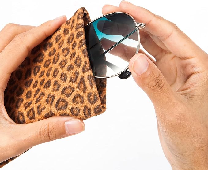 TRIUMPH VISION Eyeglass Case Glasses Case Soft Sunglass Pouch Sleeve 3 Pack | Slim Lightweight Alternative to Bulky Case, Leather Lined Protect Lens, Squeeze Easy to Use, Stylish Portable for Daily Use