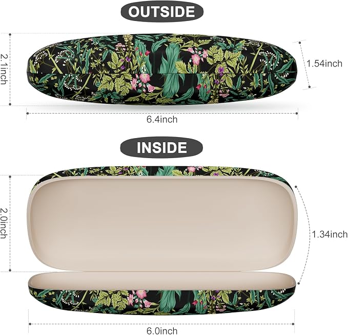 Eyeglasses Case, Portable Hard Shell Protective Case for Glasses, Eyeglass Holder Box for Women with Cleaning Cloth