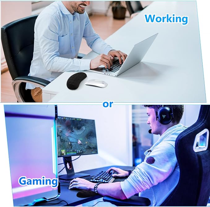 Gimars Mouse Wrist Rest, Pop It Fidget Wrist Support for Mouse-Pressure Relief, Ergonomic Memory Foam Mouse Wrist Pad with Massage Notes for Computer, Laptop, Office Work, PC Gaming-Wrist Pain Relief