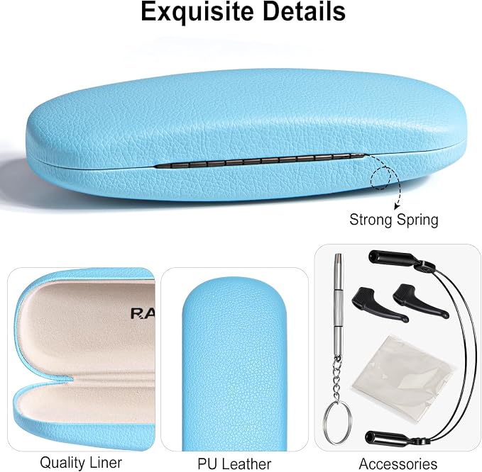 RayLove Unisex Hard Shell Eyeglasses Cases, Protective Case For Glasses