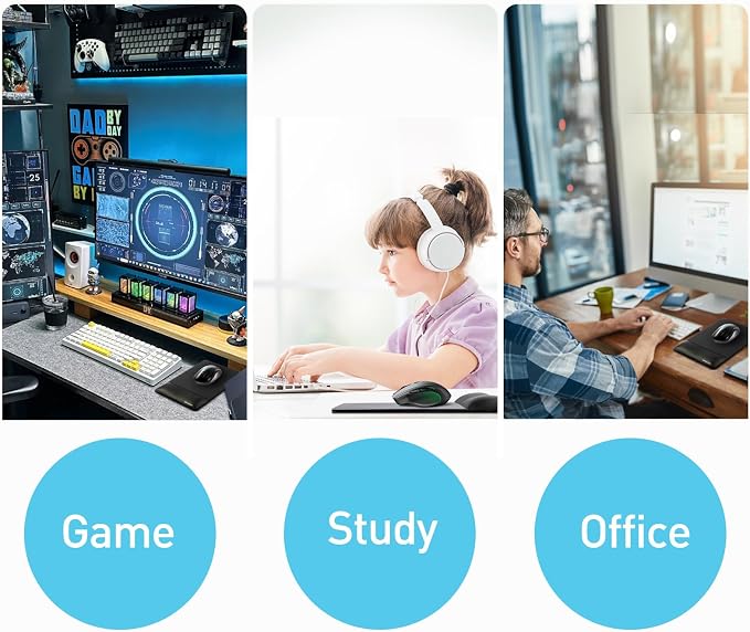 Design-Wave Wrist Rest Mouce Pad,PE Mouse Sliding Panel+Artificial Sheepskin+Memory Foam+Ergonomic+Anti-Slip Gel,Resilience Support During Work and Gaming,Mouce Accessory,Navy