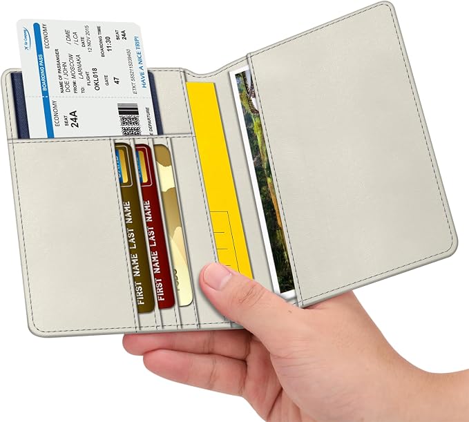 FINTIE Passport Holder, Slim Travel Wallet RFID Blocking Card Case Cover | Passport Cover Protector Essentials with Credit Card Slots, For Women/Men