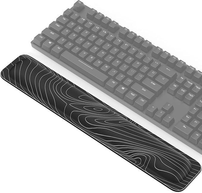 TECKNET Wrist Rest for Computer Keyboard Ergonomic, 1 in Thick, 17x3.3 in | Thicken Memory Foam, Typing Pain Relief, Wrist Support Pad for Keyboard, Comfort for Home/Office/Work, Anti-Slip Rubber Base
