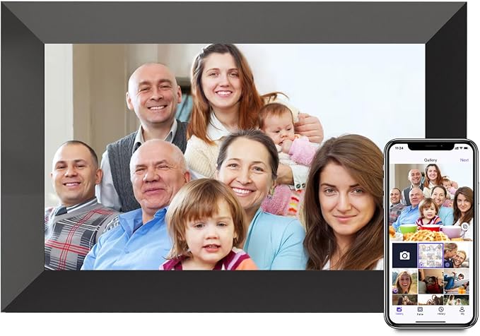 Uhale Digital Picture Frame 10.1, WiFi Digital Photo Frame with App | WiFi app sharing, 10.1-inch HD touch screen, 16GB storage, auto rotate, gift for mom,parents,Grandparents