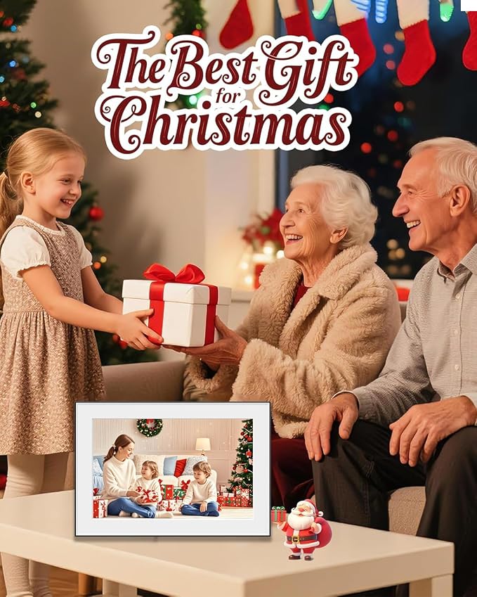 AI Magic Frame 10.1"-WiFi Digital Picture Frame with 64GB,1920 x 1200 IPS FHD Touchscreen,Motion Sensor,Dynamic AI Photo,Unlimited Cloud Storage, Gifts for Birthday/Family/Home Decor