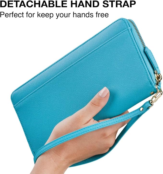 Travel Document Organizer - RFID Passport Wallet Case Family Holder Id Wristlet
