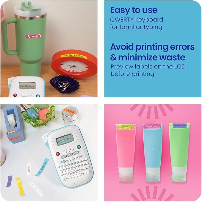 Brother P-Touch PT-N10 Personal Handheld Label Maker, Portable and Prints, P-Touch Btag ~½” (12mm) Wide Color Personalized Label Tapes, (Pack of 3)