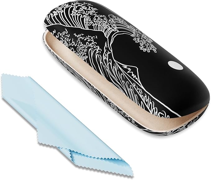 Eyeglasses Case, Portable Hard Shell Protective Case for Glasses, Eyeglass Holder Box for Women with Cleaning Cloth