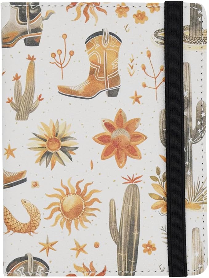 mrs Passport Wallets Travel Holder Set, Travel Luggage Tags Passport Cover -cute Western cowboy pattern for women Gift