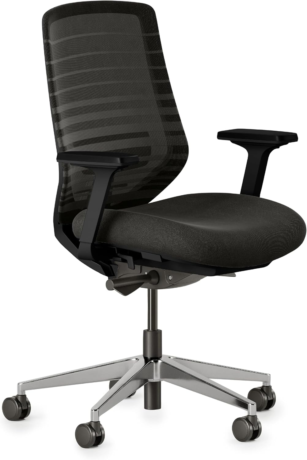 Branch Ergonomic Chair - A Versatile Desk Chair with Adjustable Lumbar Support, Breathable Mesh Backrest, and Smooth Wheels - Experience Optimal Comfort and Support - All Black