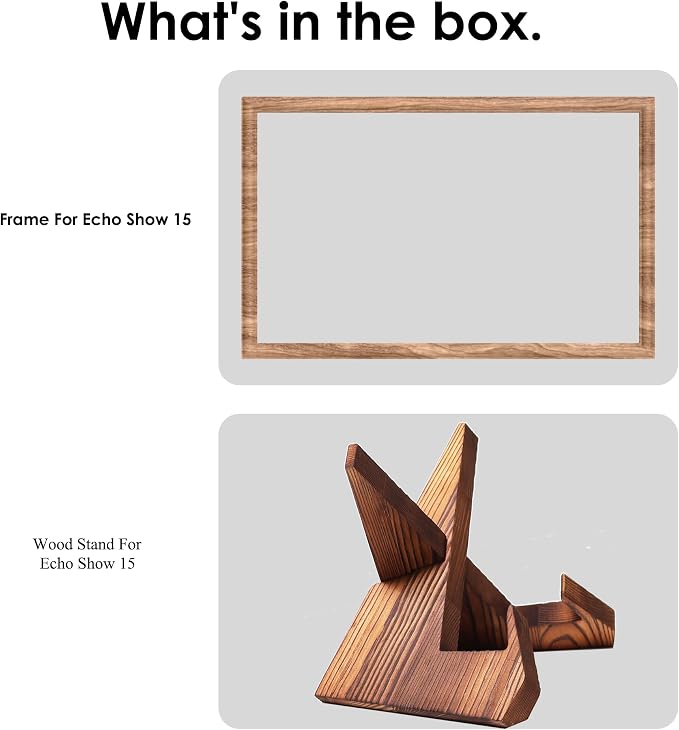 Light Wooden Grain Frame Decoration for Show 15,Solid Wood Desktop Stand for show15,the Stand Also for Cookbook in Kitchen,Combination Set of Frame and Stand(Light Wood Grain Color)