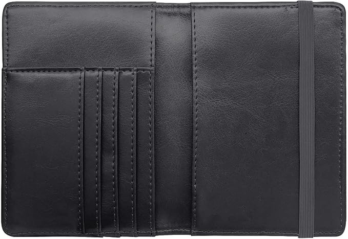 Coco Rossi Passport Holder Cover RFID Cute Slim Travel Wallet Women | Travel Essentials, Passport Book Holders, Passport Cover Case, PU Leather, Thin Card Holder, Spliced Design, Black Flower