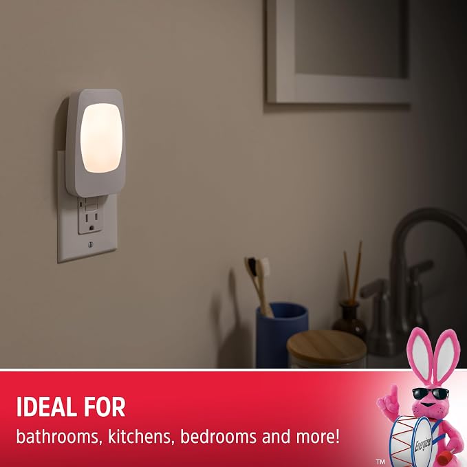 Energizer 4-in-1 LED Power Failure Night Light, 1 Pack, Plug-in, Light Sensing, Auto On/Off, Foldable Plug, Soft White, Emergency Flashlight, Tabletop Light, Hurricane, Storm, Tornado, 38511