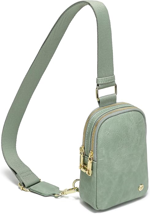 Anti Theft Crossbody Bag for Women, Small RFID Blocking Sling Purse with Zipper Lock for Travel, Vegan Leather
