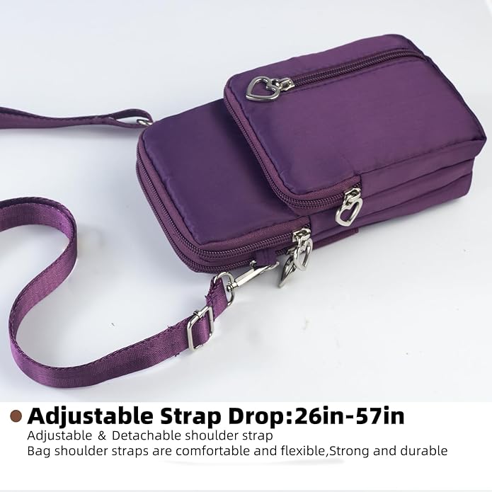 Small Crossbody Bag for Women - Mini Phone Purses with Crossbody Strap and Wallet - Nylon Arm Bag