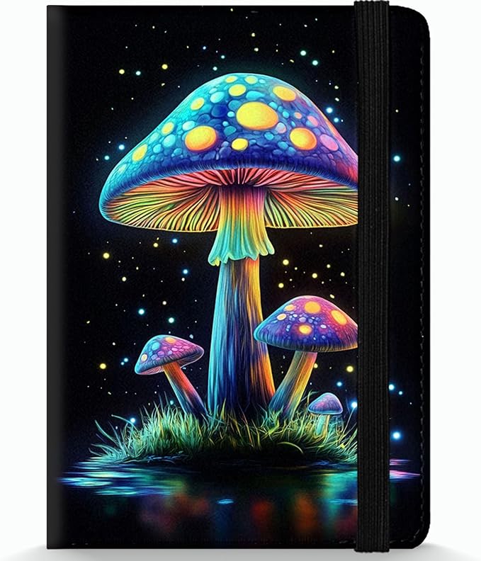 Passport Holder Wallet Cover Case,RFID Blocking Passport Cover,Large Capacity Travel Wallet with Multi Card Slots (Luminous Mushroom)