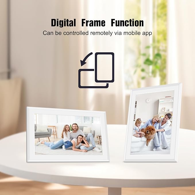 10.1" Smart Digital Calendar and Cloud Photo Frame Wall Planner with Chore Charts Meal Planning 32GB Storage 1280x800P IPS Touchscreen Desk Calendar Interactive Display for Family Schedules White