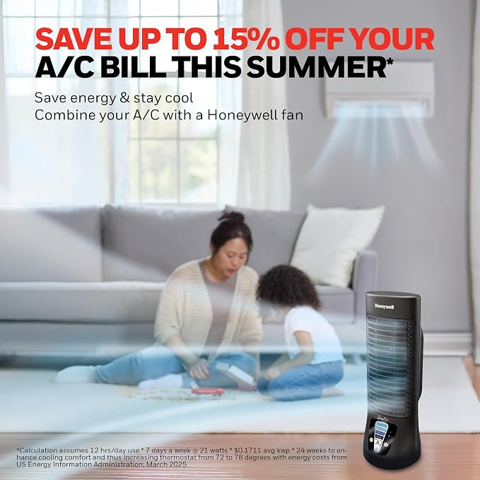 Honeywell QuietSet Personal Table Fan, Oscillating Personal Desk Fan For Bedroom with Quiet Operation, 4 Levels of Power and Sound, Black, HTF210B (Pack of 2)